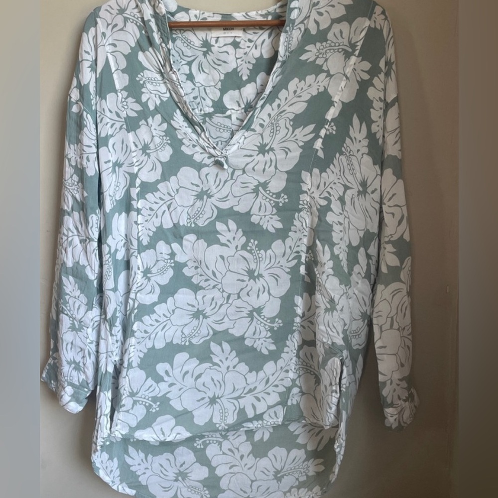 Mikoh Cannes Tunic in Tropical Wakame, Hawaiian floral print swim coverup